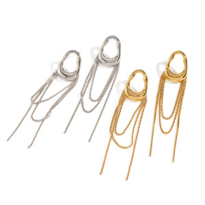 1 Paire De Boucles D'Oreilles Pendantes À Pampilles Couleur Or h5 Image4
