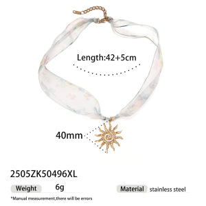 Collier Pendentif Oceanic En Acier Inoxydable Couleur Or, 1 Pièce h5 