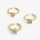 Ensemble trois pièces en strass carré et cœur blanc Image8