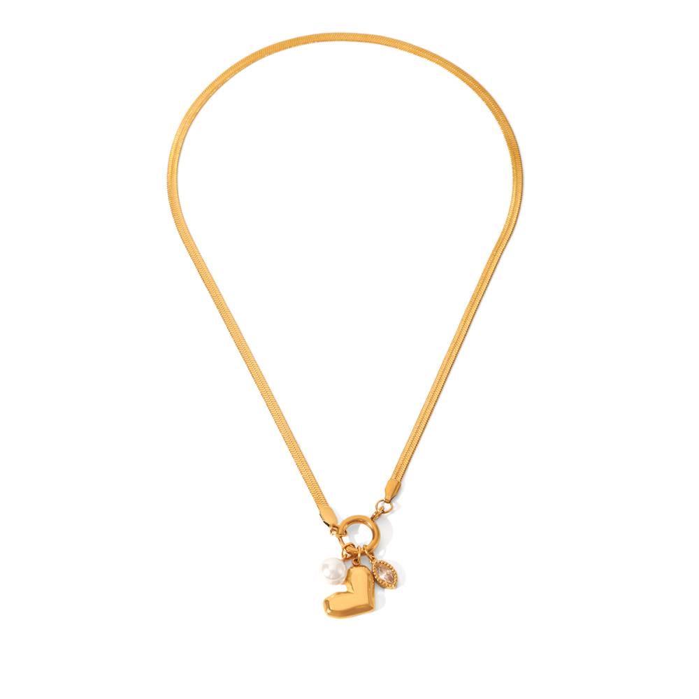 Colliers Pendentifs Pour Femmes, Simples Et Élégants, En Acier Inoxydable, Étanches, Couleur Or Et Perle.