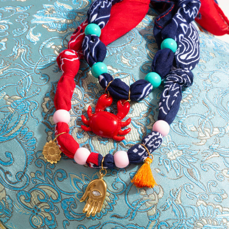 Collier pendentif femme en acier inoxydable, couleur or, motif crabe (1 pièce) 2