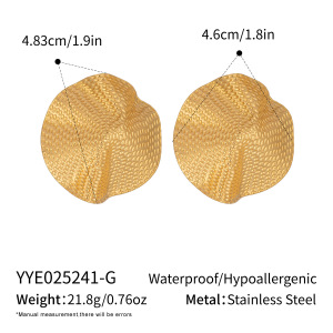1 Paire De Boucles D'Oreilles À Clous Rétro En Acier Inoxydable Étanche Couleur Or h5 