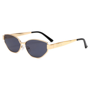 1 Paire De Lunettes De Soleil Simples En Métal De Couleur Unie Pour Femmes h5