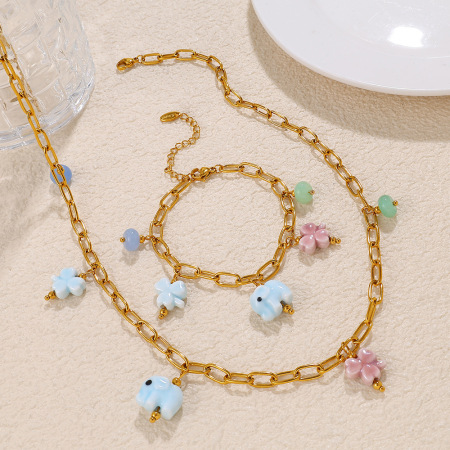 Collier pendentif Oceanic en acier inoxydable étanche couleur or (1 pièce)