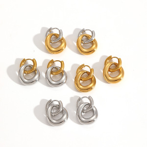 1 Paire De Boucles D'Oreilles Pendantes Classiques En Acier Inoxydable Étanches, De Couleurs Assorties h5 Image3