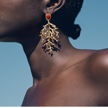 1 paire de boucles d'oreilles pendantes en alliage de corail 2