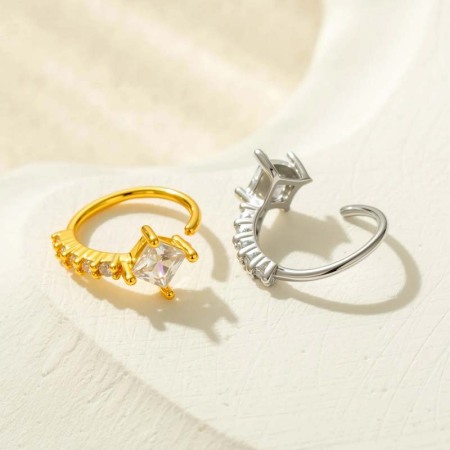 1 pièce de piercing de nez carré en cuivre doré et zircon pour femme 2
