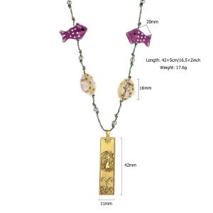 Collier Pendentif Élégant Rectangulaire En Acier Inoxydable Étanche Couleur Or Pour Femme (1 Pièce) h5