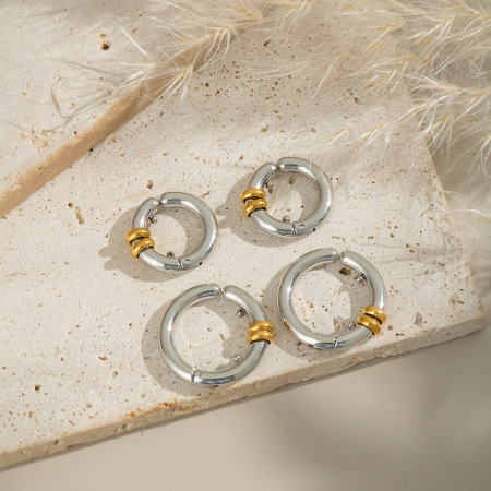 1 paire de manchettes d'oreille étanches en acier inoxydable de couleurs assorties