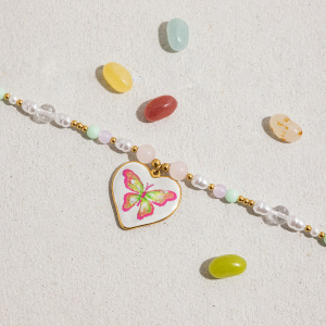 Collier Pendentif Femme En Acier Inoxydable Doré, Orné D'Un Papillon Naturel (1 Pièce) h5 Image5
