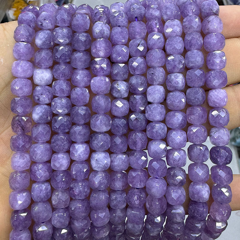 1 Chaîne De Perles De Bijoux En Pierre Naturelle Carrées De La Série Shining (Diamètre : 8 X 8 Mm) 