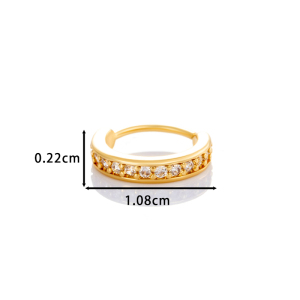 1 Pièce De Piercing De Nez Géométrique En Cuivre Doré Et Zircon Pour Femme h5 Image2