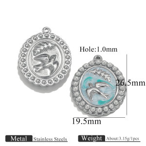 Pendentif Romantique À Faire Soi-Même En Acier Inoxydable Étanche Pour Femme (1 Pièce) h5 