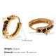 Boucles d'oreilles créoles en or et diamants noirs Image4