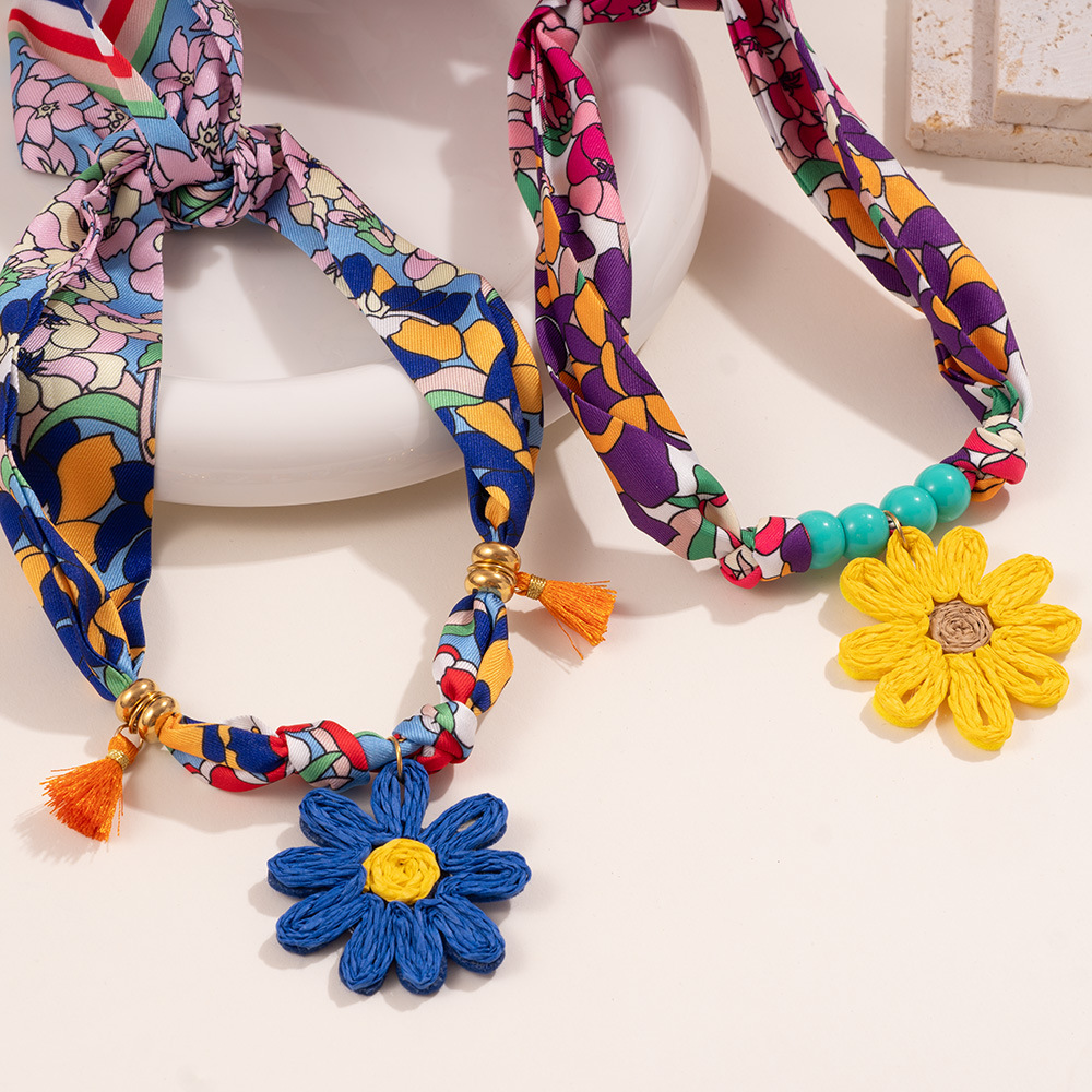 Collier Avec Pendentif Ethnique En Forme De Fleur Pour Femme, 1 Pièce h5Image4
