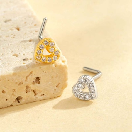 1 Pièce De Piercing De Nez En Zircon Couleur Cuivre Doré