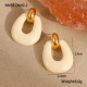 Boucles d'oreilles blanc laiteux Image2