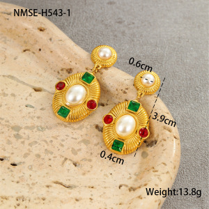 Boucles D'Oreilles Pendantes Pour Femmes, Luxueuses, Rétro, Géométriques, En Acier Inoxydable Étanche. h5