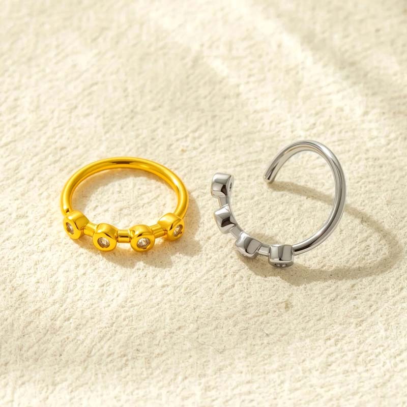 1 Pièce De Piercing De Nez Géométrique En Cuivre Doré Et Zircon Pour Femme Image3