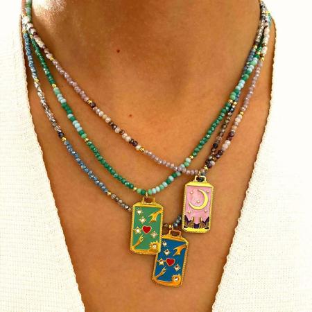 Collier pendentif tarot en acier inoxydable 1 pièce 2
