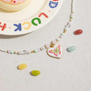 Collier Pendentif Femme En Acier Inoxydable Doré, Orné D'Un Papillon Naturel (1 Pièce) h5 Image6