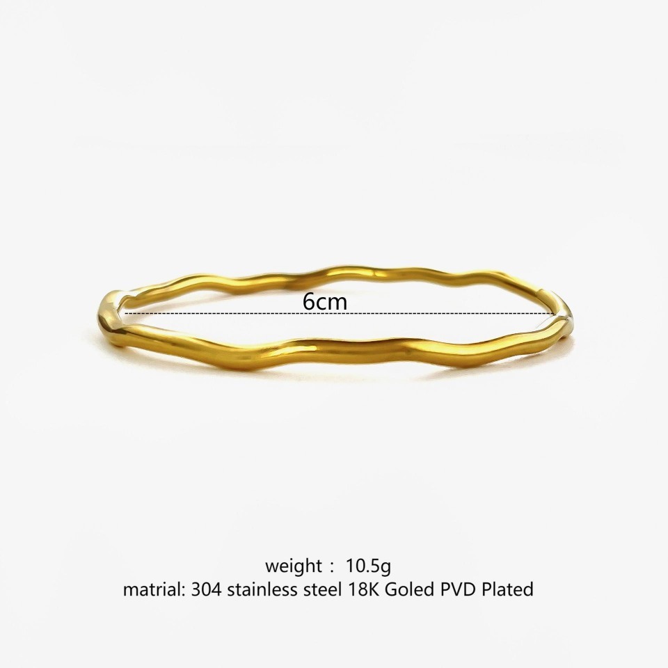 Bracelet Simple En Acier Inoxydable Étanche Couleur Or (1 Pièce) 