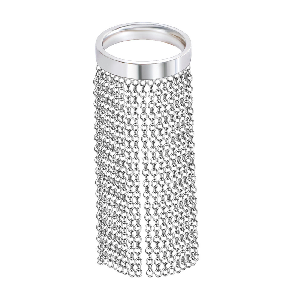 Bagues Tendance Imperméables En Acier Inoxydable Avec Pompon (1 Pièce) h5Image5