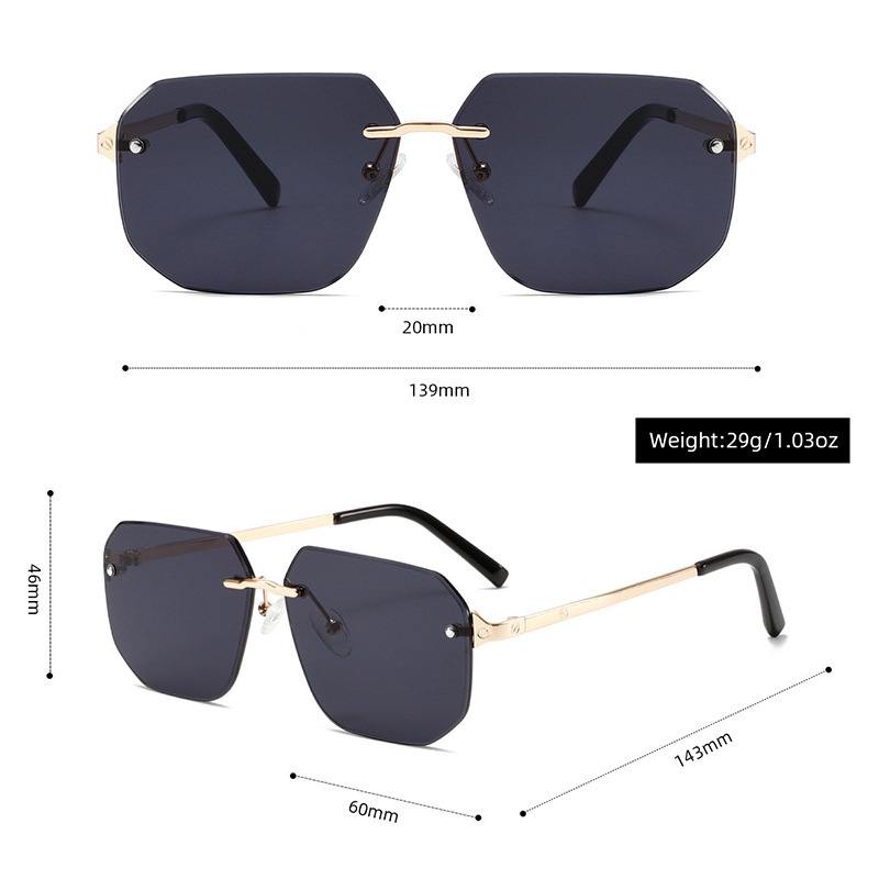 1 Paire De Lunettes De Soleil Simples En Métal De Couleur Unie Pour Femmes h5Image4