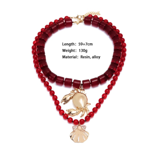1 Ensemble De Colliers De Perles En Alliage De Crabe h5 
