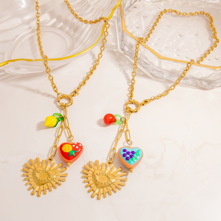 Colliers pendentifs pour femmes en acier inoxydable étanche, collection Daily Plant de luxe 2
