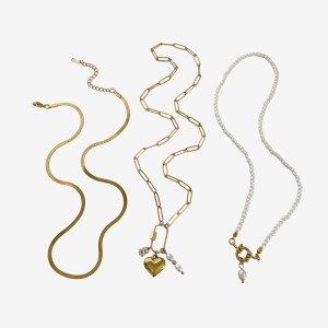 Collier Pendentif Lettre En Acier Inoxydable Étanche Couleur Or Avec Strass h5 Image6