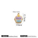 Petit pendentif doré double face dégoulinant d'huile - gâteau violet + bleu Image34