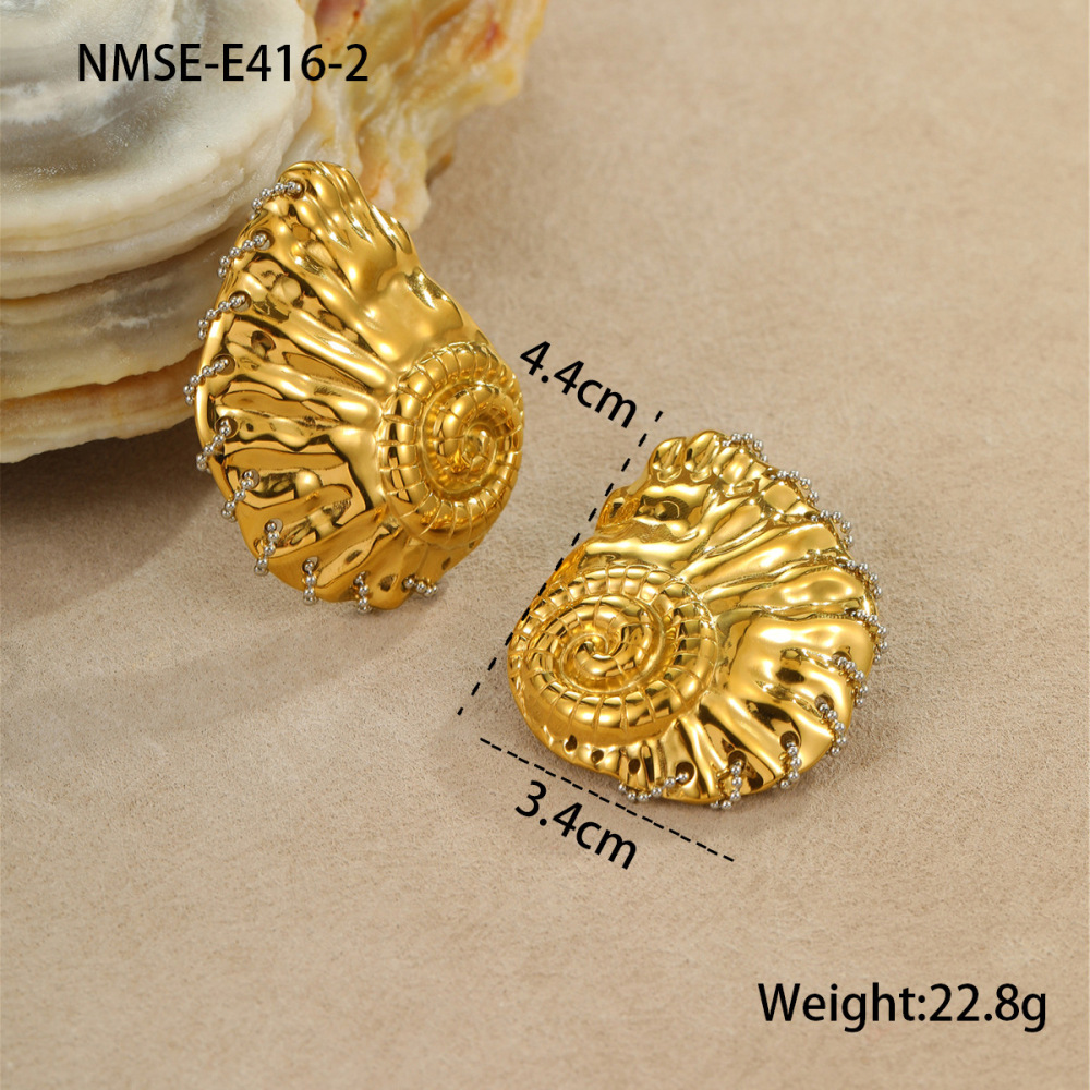 Boucles D'Oreilles Puces Pour Femmes Vacation Turtle En Acier Inoxydable Étanche Couleur Or 