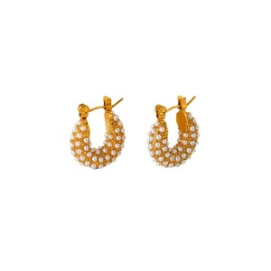 Boucles D'Oreilles Puces Élégantes En Acier Inoxydable Imperméable Pour Femmes, Collection Luxueuse h5 Image5
