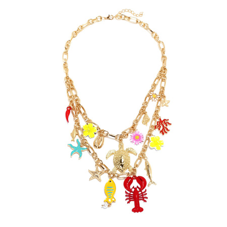 Collier superposé en alliage océanique 1 pièce