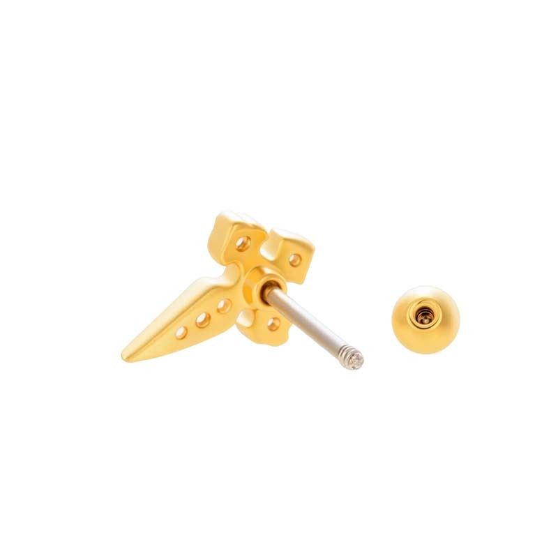 Boucles D'Oreilles Délicates En Forme De Croix En Cuivre Doré Et Zircon Pour Femme, 1 Pièce h5Image6