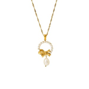 Boucles D'Oreilles Pendantes Pour Femmes, Élégantes, En Acier Inoxydable, Avec Nœud Papillon, Étanches, De La Série Luxueuse h5 Image5