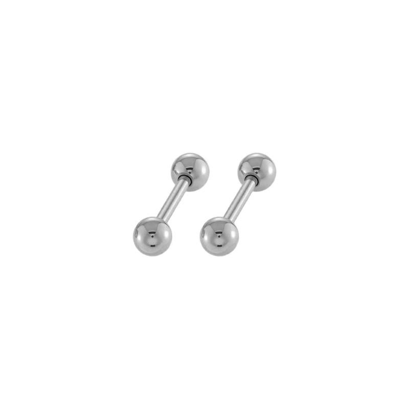 1 Paire De Boucles D'Oreilles Piercing Femme En Acier Inoxydable, Étanches, Couleur Or, Style Sphéroïde Simple 