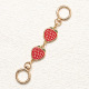 Fraise droite rouge doré 15,5 cm/【Chaîne d'extension de sac】