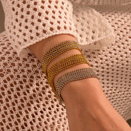 Bracelet chaîne pour femme en acier inoxydable étanche couleur or 2