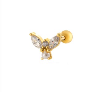 Boucles D'Oreilles À Tige En Acier Titane Et Zircon Pour Femme, 1 Pièce h5 
