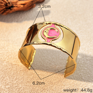 Bracelet Jonc En Acier Inoxydable Doré, 1 Pièce, Couleur Lune h5 Image2