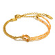Bracelet chaîne torsadée avec coutures en pierre naturelle - or - 2 Image2