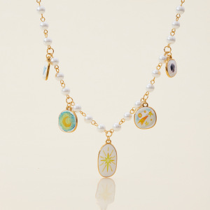 Collier Pendentif Femme En Acier Inoxydable Doré, Motif Étoile Romantique Et Élégante (1 Pièce) h5 Image5