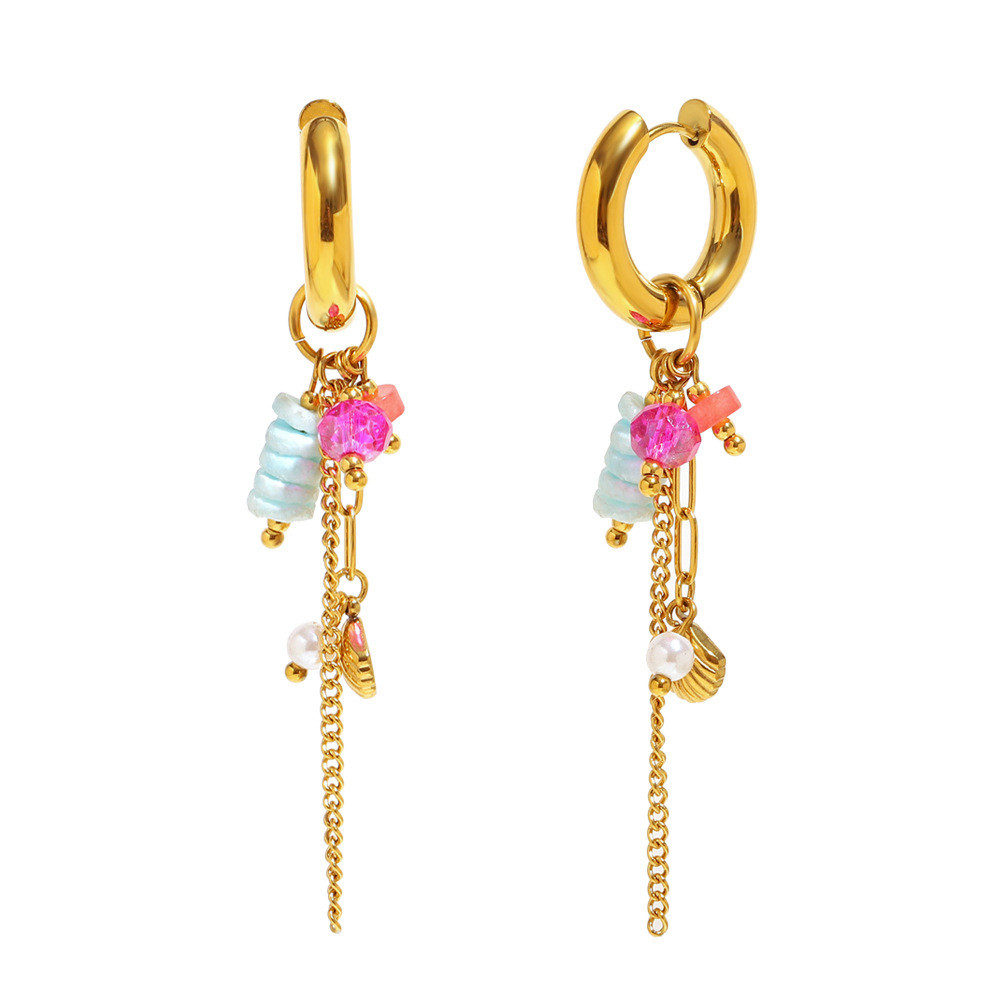 1 Paire De Boucles D'Oreilles Pendantes Design En Pierre Naturelle Pour Femme 