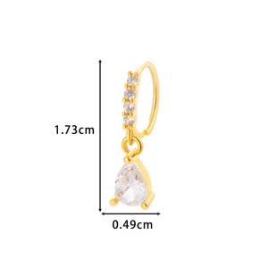 1 Pièce De Piercing De Nez En Zircon Couleur Cuivre Doré h5 Image2