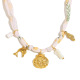 Collier pendentif ruban et coquillage fossile - Or et blanc Image6