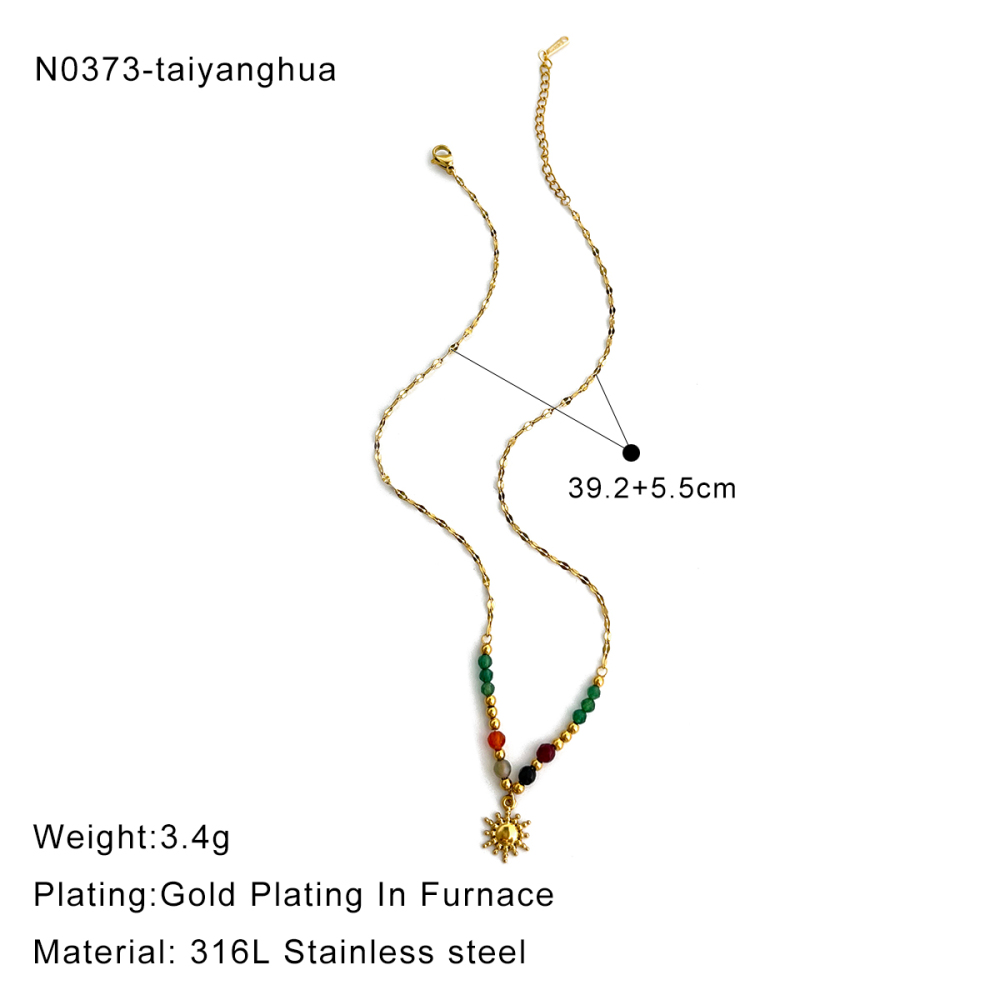 Collier Pendentif Étanche En Acier Inoxydable Couleur Or (1 Pièce) Image2
