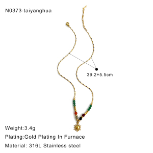 Collier Pendentif Étanche En Acier Inoxydable Couleur Or (1 Pièce) h5 Image2