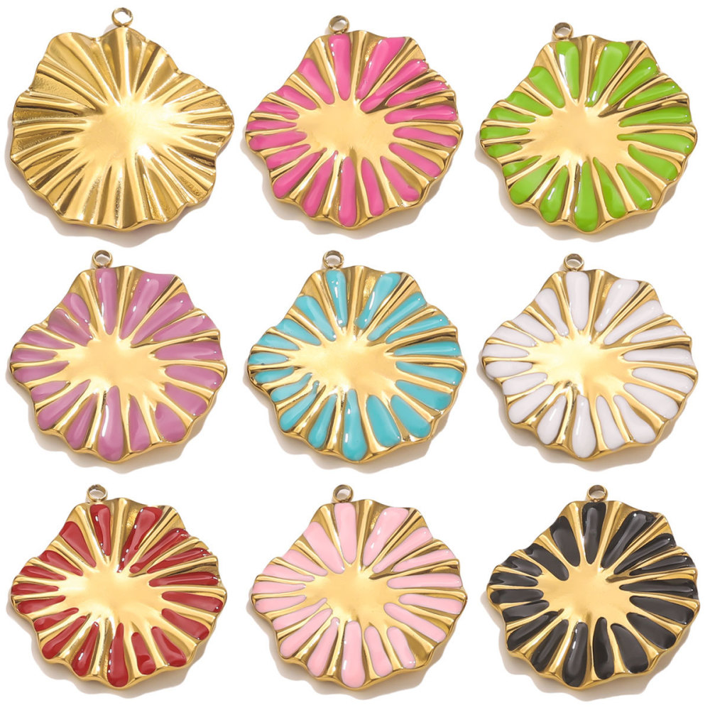 Pendentif Femme Étanche En Acier Inoxydable À Motif Floral (1 Pièce) Image4